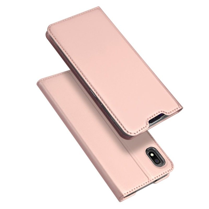 Flip Kotelot Samsung Galaxy A10 Złoty Czarny Etui na Telefon Pro Dux Ducis Skin