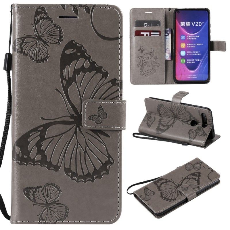 Etui Folio Honor View 20 Jasnofioletowy Gigantyczne Motyle Stringi