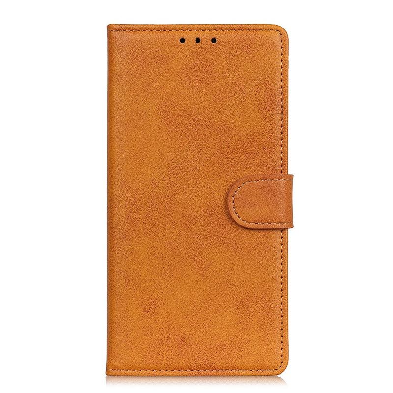 Etui Folio Sony Xperia 5 Czerwony Czarny Efekt Skóry Matowej Retro Etui Ochronne