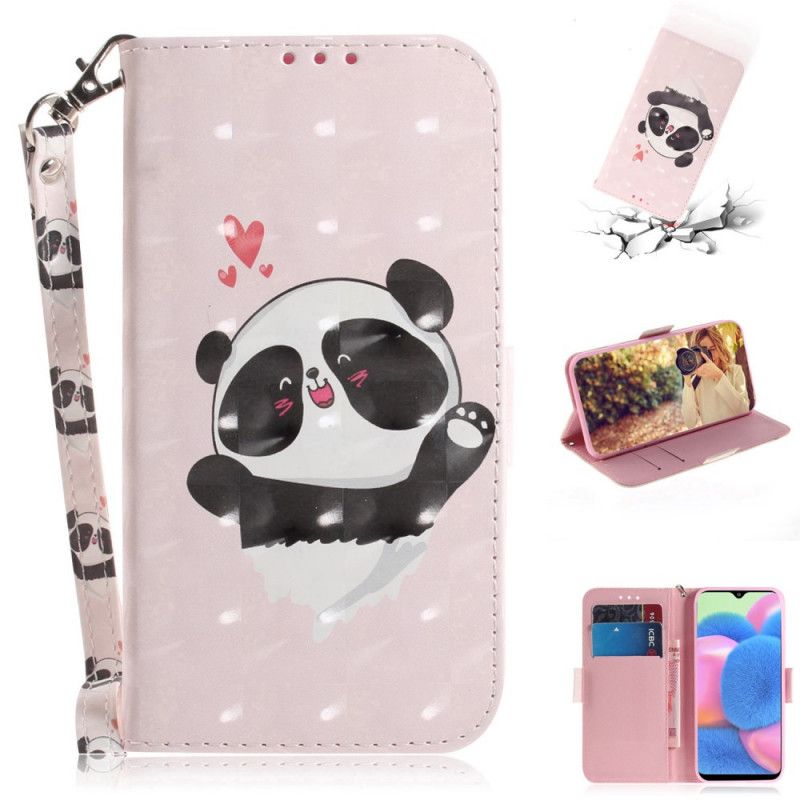 Etui Folio Sony Xperia 5 Panda Love Ze Stringami Etui Ochronne