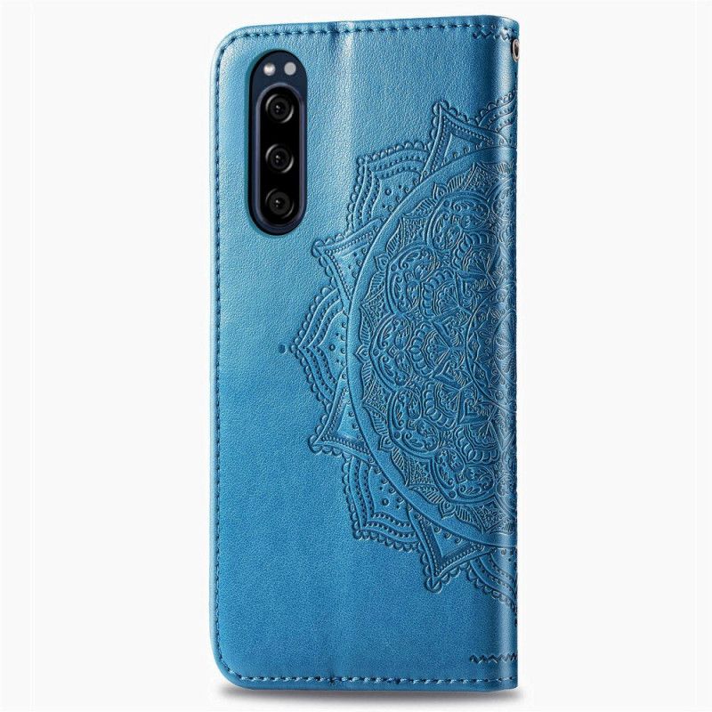 Etui Folio Sony Xperia 5 Szary Czarny Mandala W Średnim Wieku Etui Ochronne