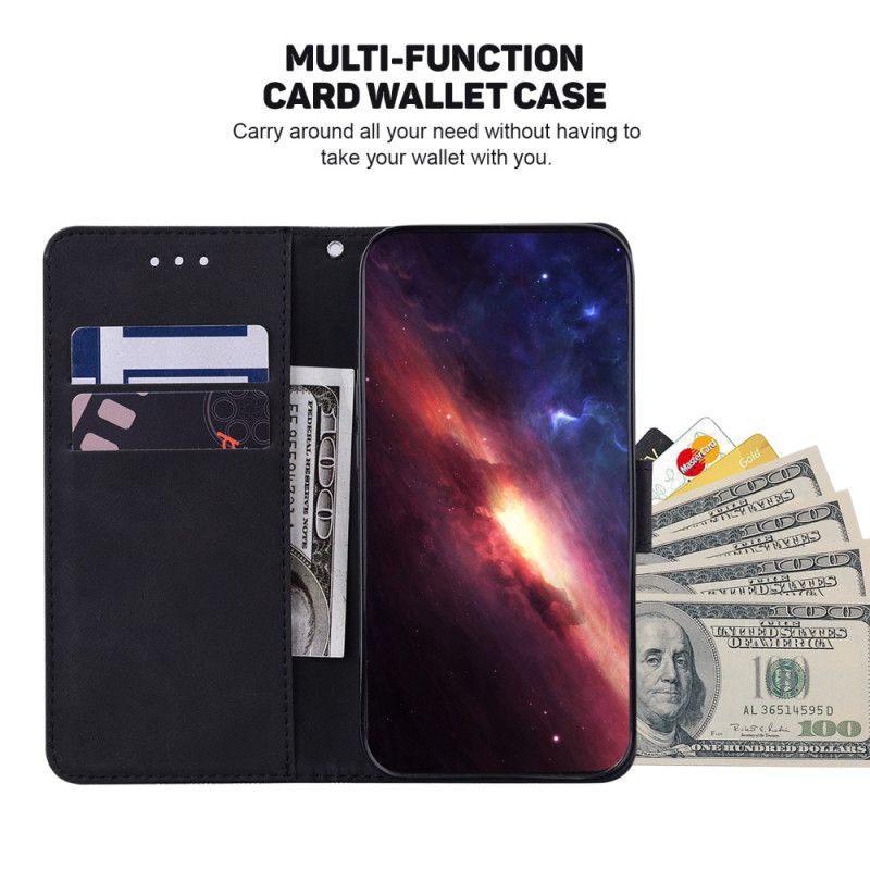 Etui Folio Do Xiaomi 14 Tkany Wzór Na Ramiączkach