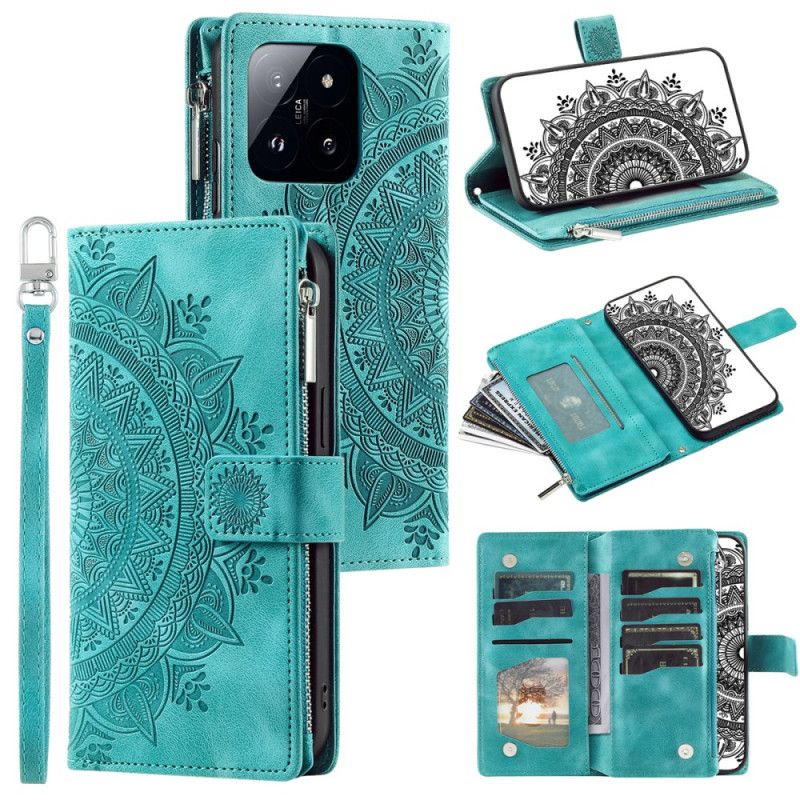 Etui Folio Xiaomi 14 Etui Na Karty Ze Smyczą Z Efektem Zamszu