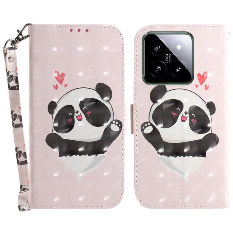 Etui Folio Xiaomi 14 Panda Love Z Paskiem