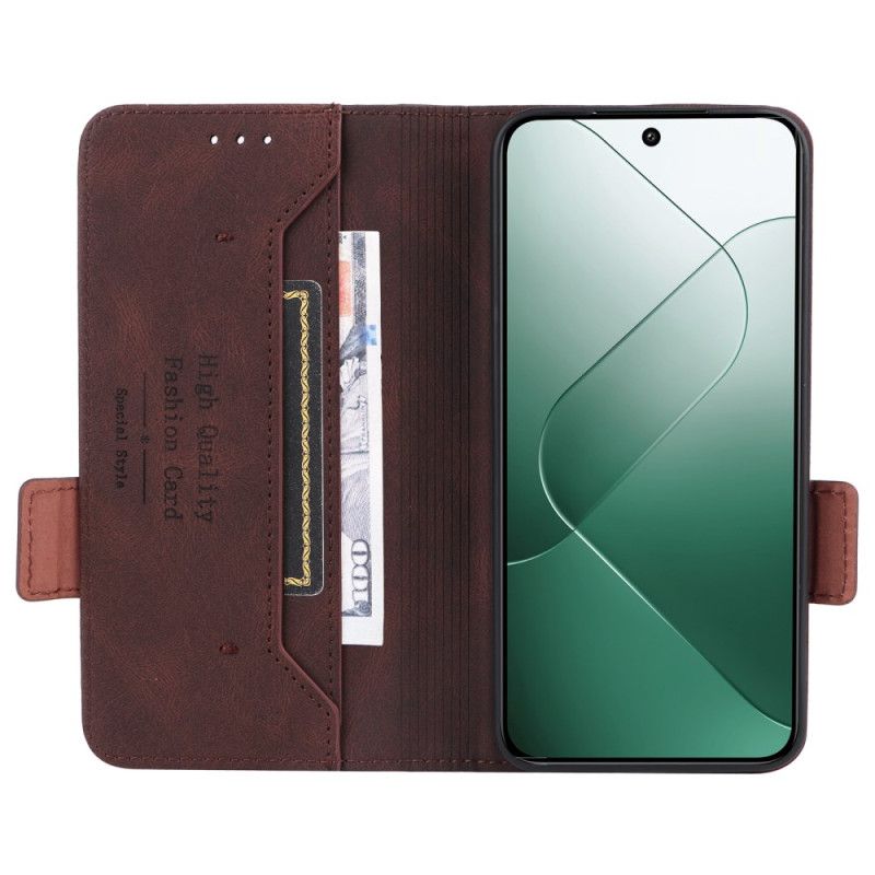 Skórzany Futerał Xiaomi 14 Etui Na Telefon Podwójne Zapięcie W Stylu Vintage