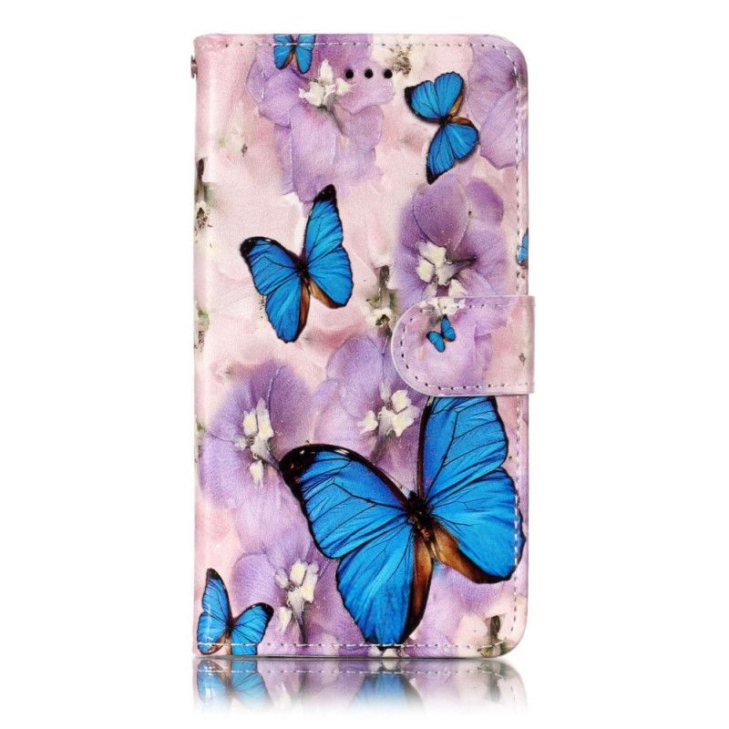 Etui Folio Sony Xperia L2 Motyle W Liliowym Ogrodzie