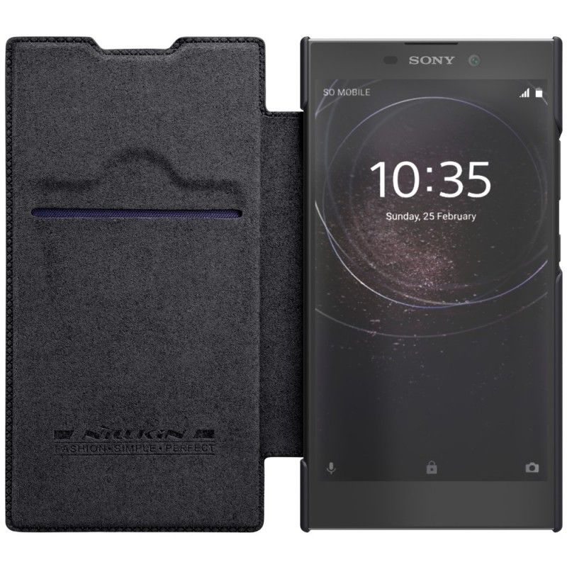 Flip Kotelot Sony Xperia L2 Czerwony Czarny Seria Nillkin Qin Etui Ochronne