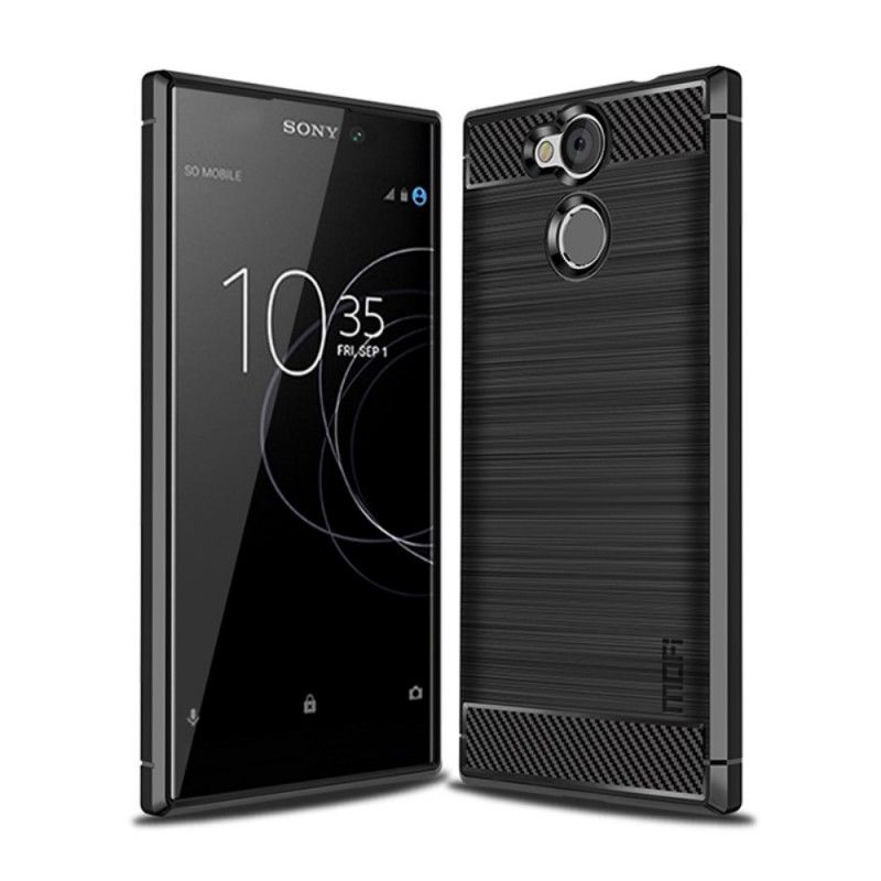 Futerały Sony Xperia L2 Szary Czarny Etui na Telefon Mofi Szczotkowane Włókno Węglowe