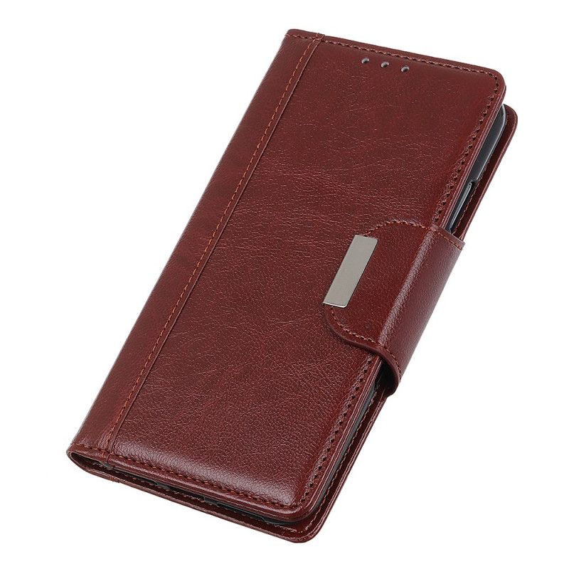 Etui Folio Samsung Galaxy Note 10 Lite Biały Czarny Zamknięcie Eleganckie Ze Sztucznej Skóry