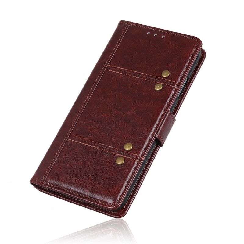 Etui Folio Samsung Galaxy Note 10 Lite Zielony Czarny Wersja Z Nitem Retro Etui Ochronne