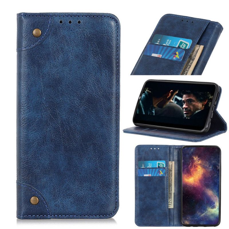 Flip Kotelot Samsung Galaxy Note 10 Lite Czerwony Czarny Etui na Telefon Wersja Vintage Z Nitami