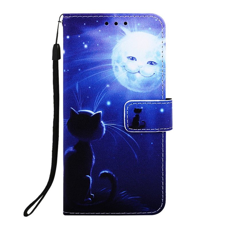 Etui Folio Samsung Galaxy A10e Kot W Świetle Księżyca