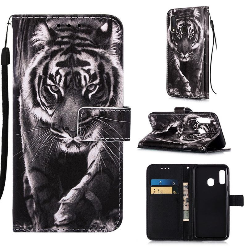 Etui Folio Samsung Galaxy A10e Nocny Tygrys Etui Ochronne