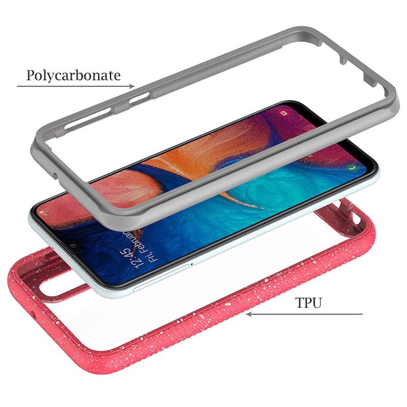 Etui Samsung Galaxy A10e Ciemnoniebieski Brokatowa Konstrukcja Obręczy Etui Ochronne