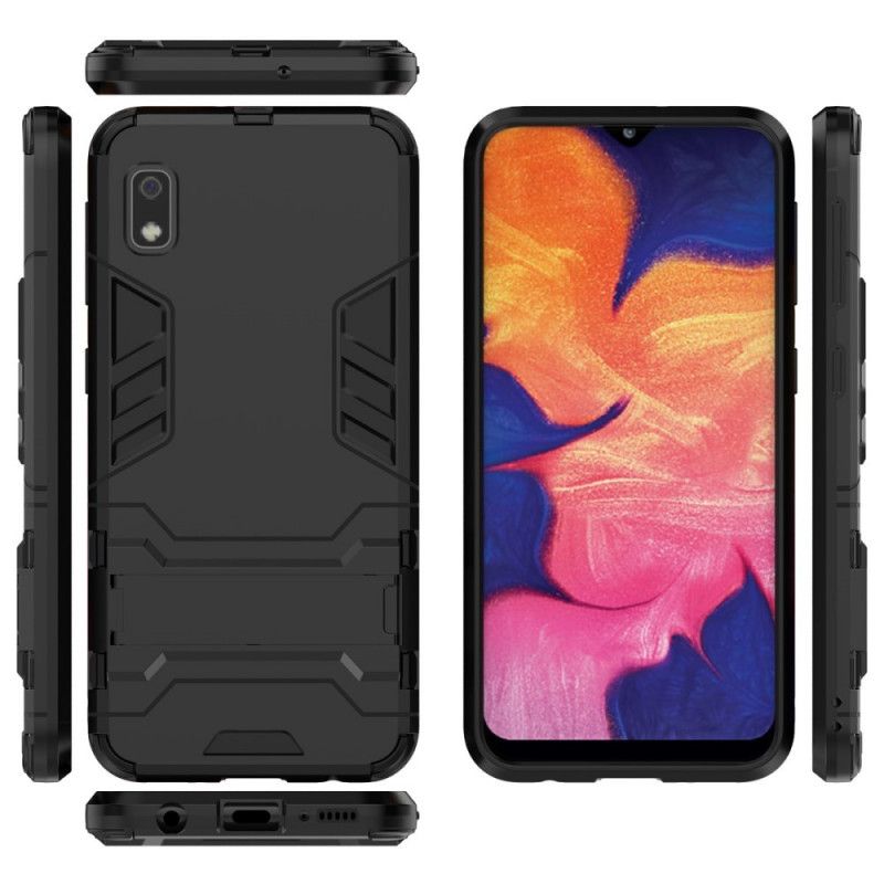 Etui Samsung Galaxy A10e Czerwony Czarny Mocny Język Etui Ochronne