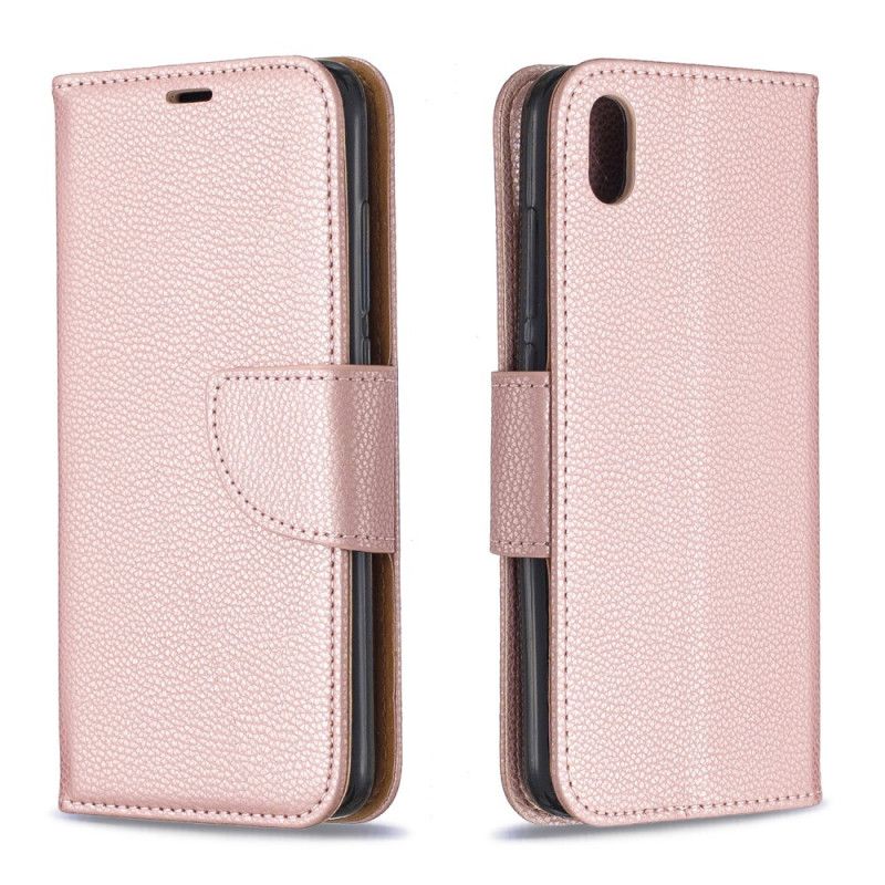 Etui Folio Xiaomi Redmi 7A Ciemnoniebieski Magenta Efekt Kolorowej Skóry Liczi Z Paskiem