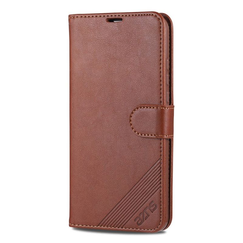 Etui Folio Xiaomi Redmi 7A Czerwony Czarny Azns Imitacja Skóry Etui Ochronne