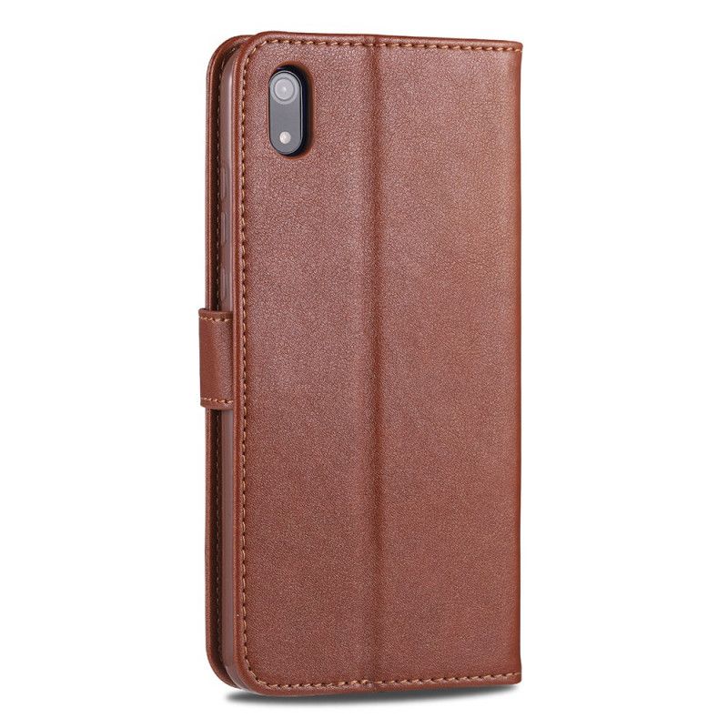 Etui Folio Xiaomi Redmi 7A Czerwony Czarny Azns Imitacja Skóry Etui Ochronne