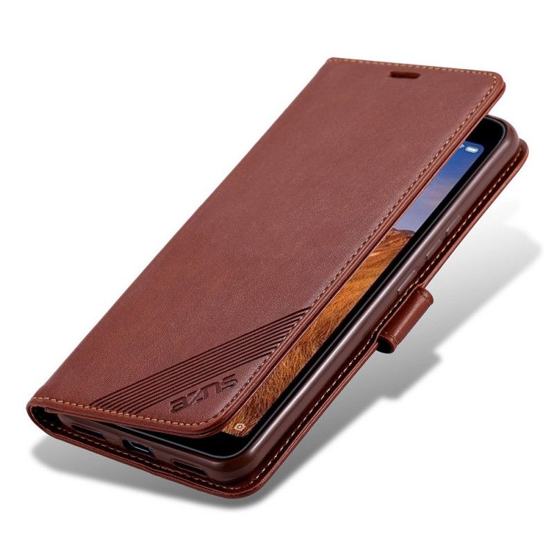 Etui Folio Xiaomi Redmi 7A Czerwony Czarny Azns Imitacja Skóry Etui Ochronne