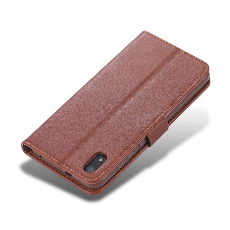 Etui Folio Xiaomi Redmi 7A Czerwony Czarny Azns Imitacja Skóry Etui Ochronne