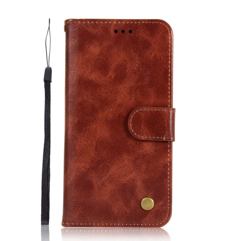 Etui Folio Xiaomi Redmi 7A Czerwony Czarny Efekt Skóry W Stylu Vintage Z Paskiem Etui Ochronne