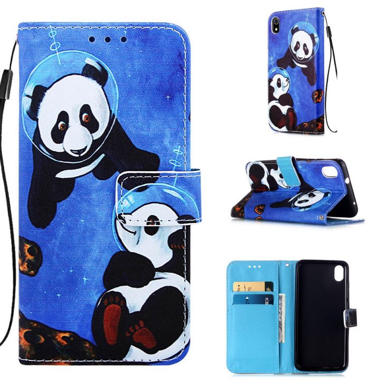 Etui Folio Xiaomi Redmi 7A Pandy Kosmonauci Ze Stringami