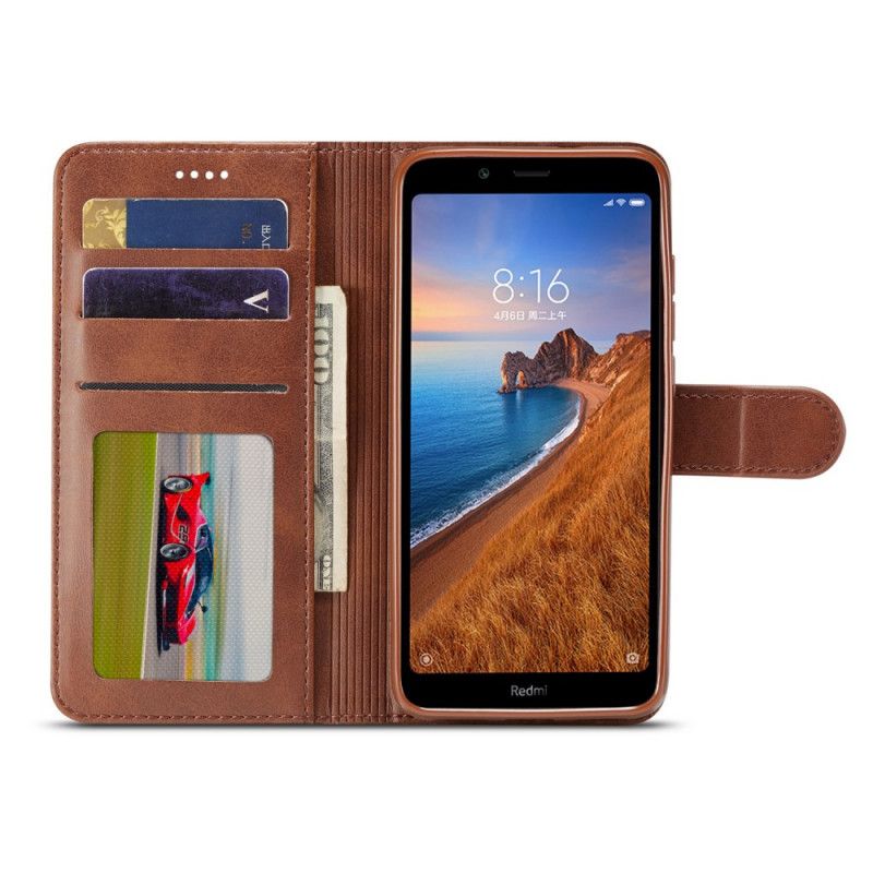 Etui Folio Xiaomi Redmi 7A Szary Czarny Lc. Efekt Skóry Timeeke Etui Ochronne