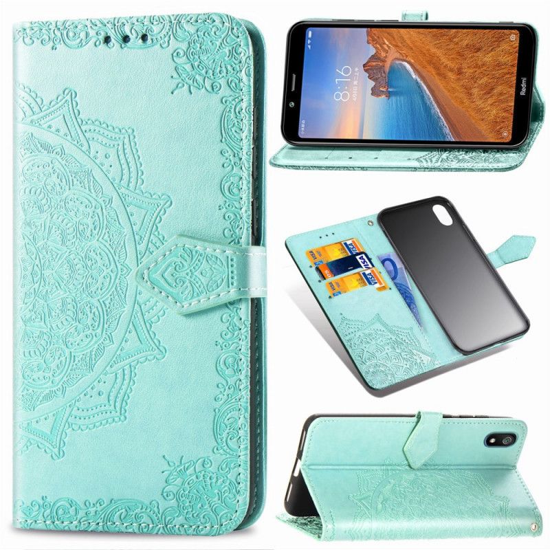 Etui Folio Xiaomi Redmi 7A Szary Czarny Mandala Słońca