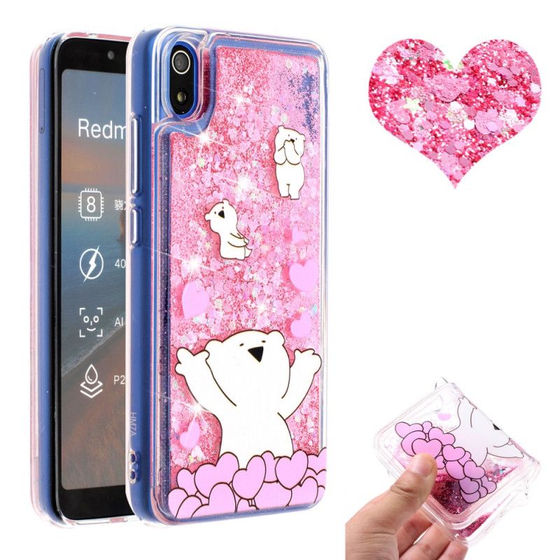 Etui Xiaomi Redmi 7A Brokatowe Misie