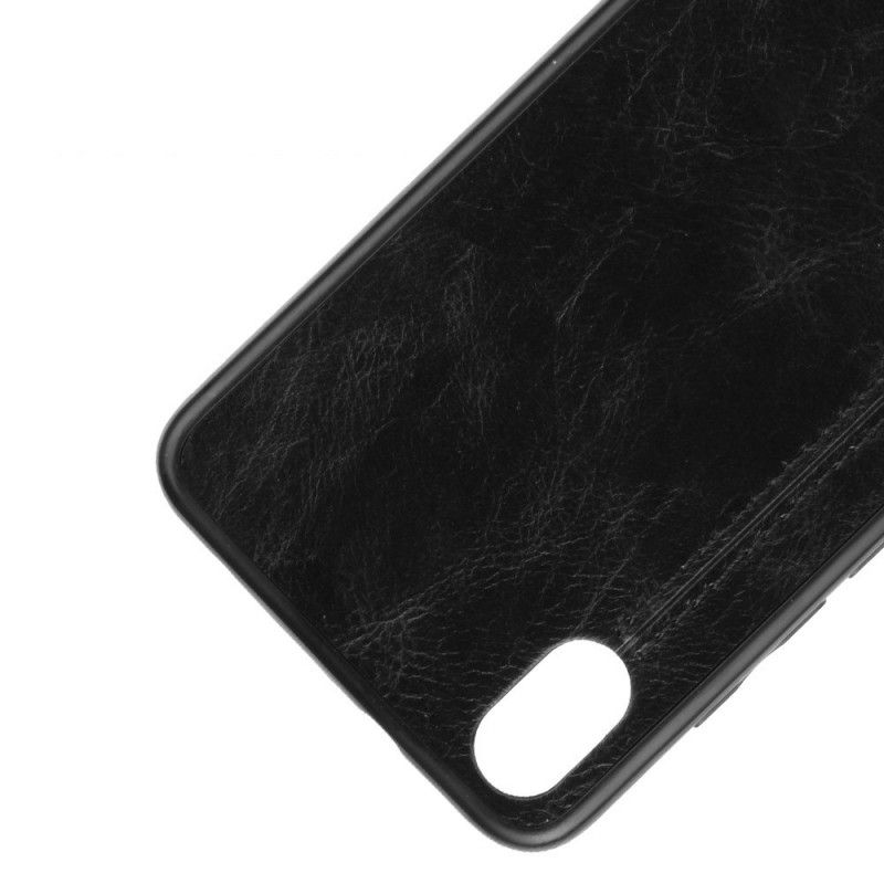 Etui Xiaomi Redmi 7A Czerwony Czarny Efekt Szytej Skóry