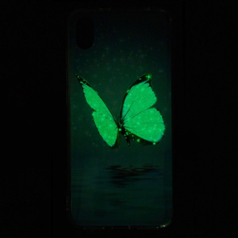 Etui Xiaomi Redmi 7A Fluorescencyjny Niebieski Motyl