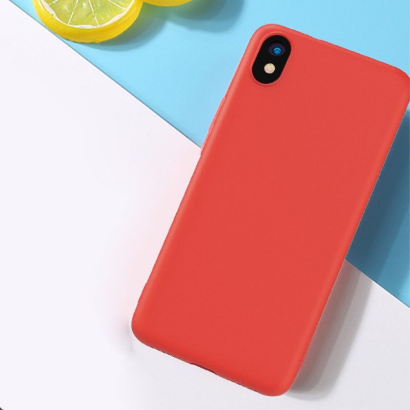 Futerały Xiaomi Redmi 7A Czerwony Czarny Płynny Silikon Na Poziomie X