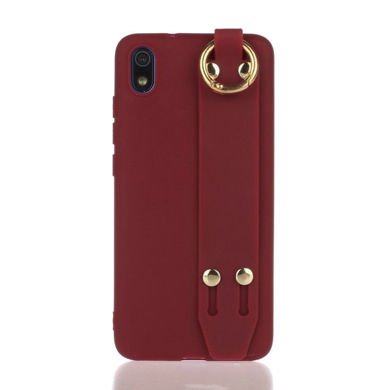 Futerały Xiaomi Redmi 7A Magenta Czerwony Etui na Telefon Silikon Z Paskiem Podtrzymującym