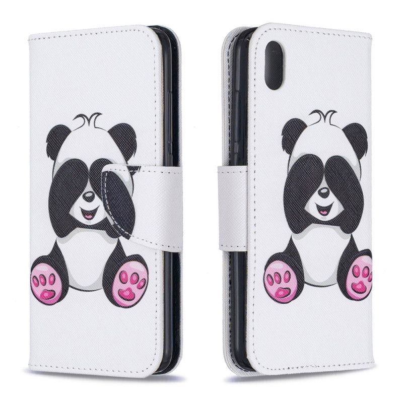 Skórzany Futerał Xiaomi Redmi 7A Etui na Telefon Zabawna Panda