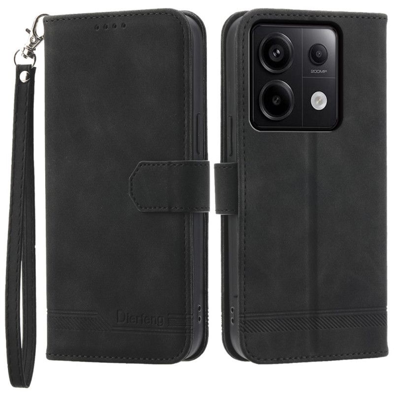 Etui Folio Do Xiaomi Redmi Note 13 Pro 5g Dierfeng W Lanière