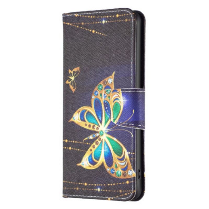 Etui Folio Xiaomi Redmi Note 13 Pro 5g Biżuteria Z Motylami