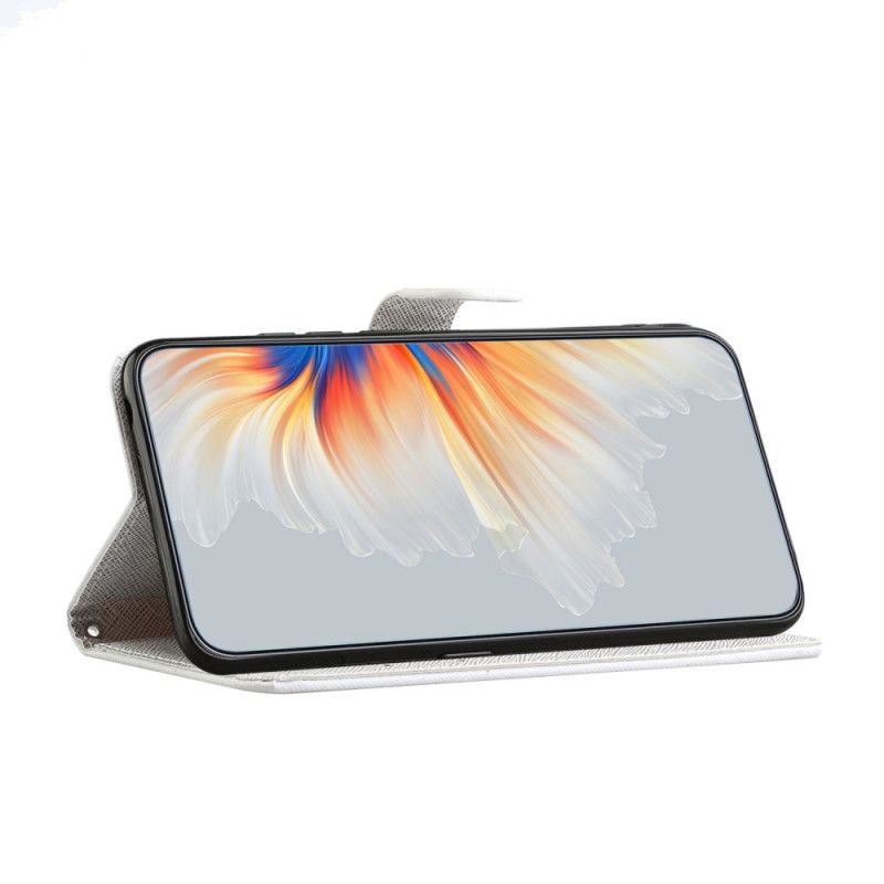 Etui Folio Xiaomi Redmi Note 13 Pro 5g Niebieskie Kwiaty I Motyl Z Paskiem