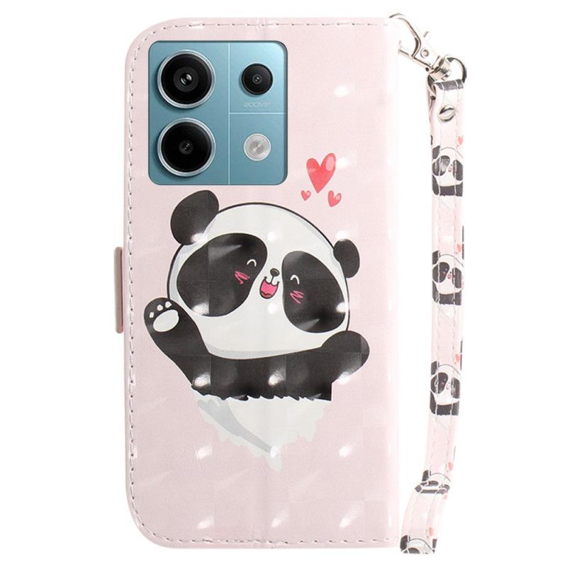 Etui Folio Xiaomi Redmi Note 13 Pro 5g Panda Love Z Paskiem Etui Ochronne