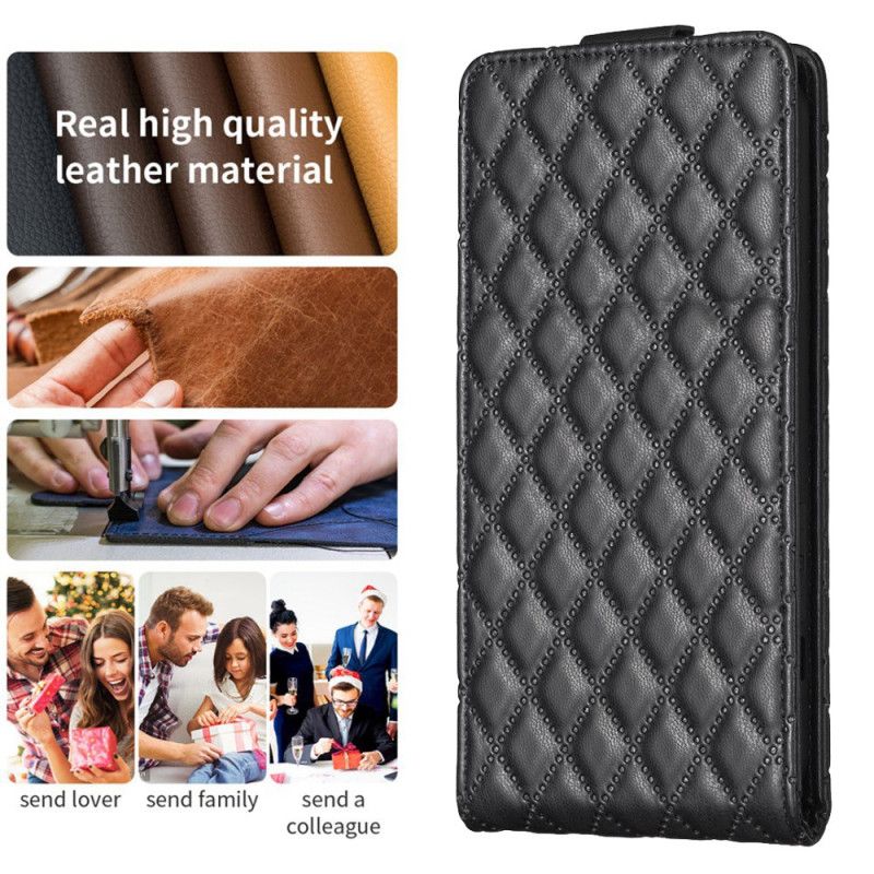 Etui Folio Xiaomi Redmi Note 13 Pro 5g Pikowana Pionowa Klapa Etui Ochronne