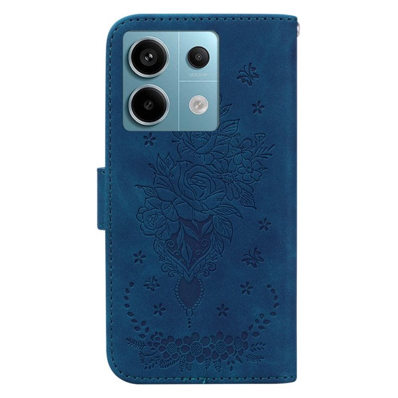 Etui Folio Xiaomi Redmi Note 13 Pro 5g Wzór W Róże Z Paskiem Etui Ochronne