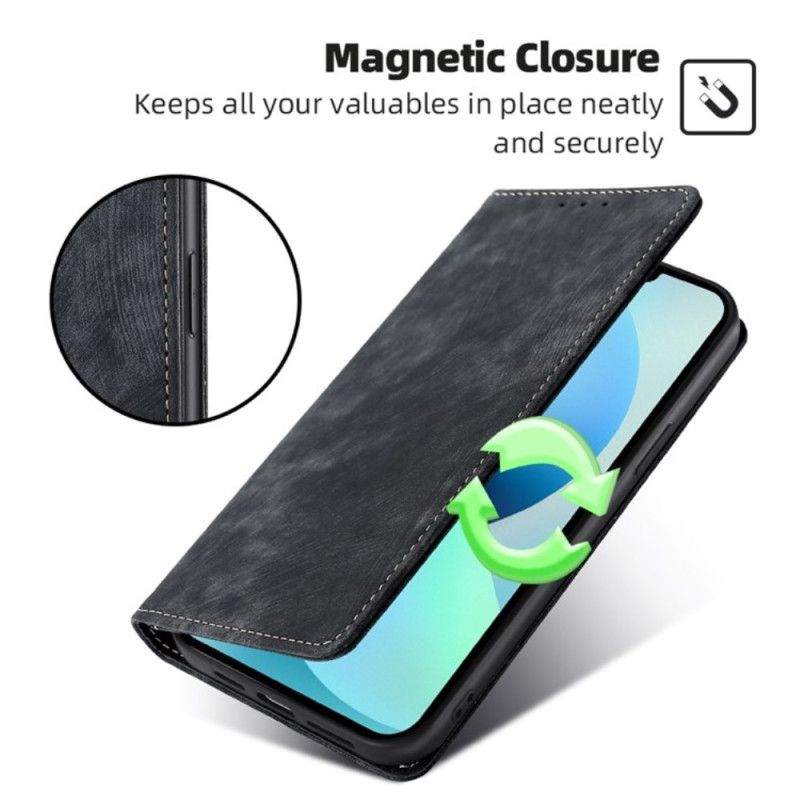 Flip Kotelot Xiaomi Redmi Note 13 Pro 5g Zamszowy Styl Z Blokadą Rfid Etui Ochronne