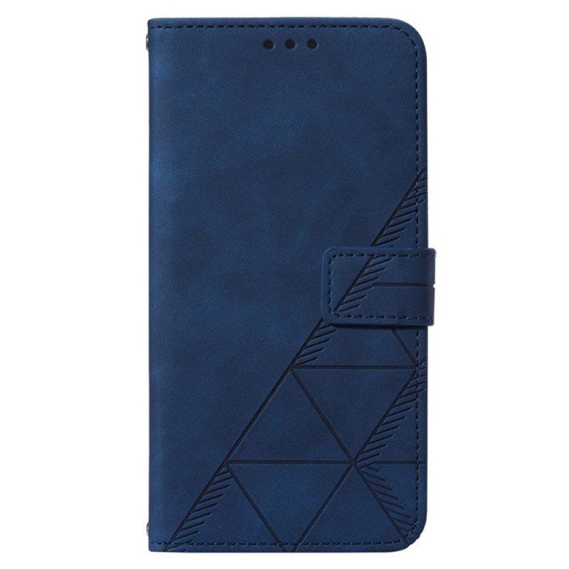 Etui Folio do iPhone 14 Pro z Łańcuch Trójkąty Paska