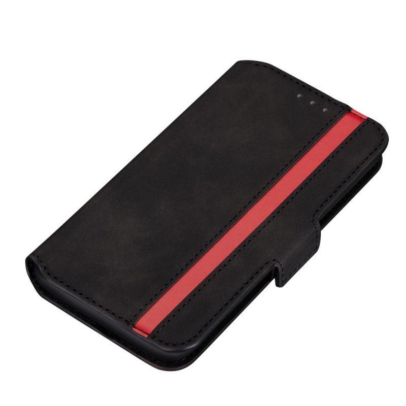 Etui Folio Samsung Galaxy S20 Plus / S20 Plus 5G Czerwony Czarny Dwukolorowa Linia Pionowa Etui Ochronne