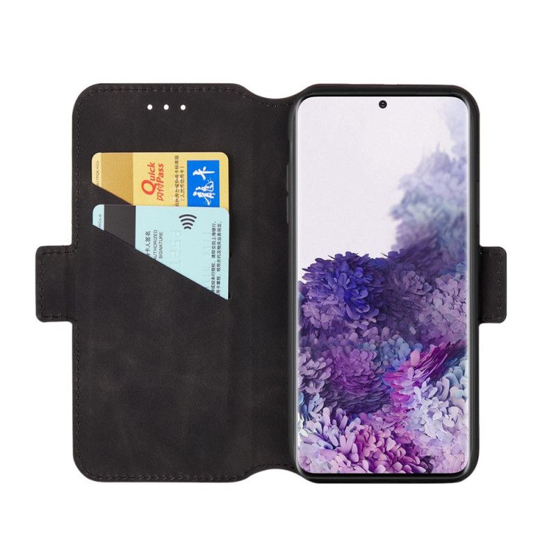 Etui Folio Samsung Galaxy S20 Plus / S20 Plus 5G Czerwony Czarny Dwukolorowa Linia Pionowa Etui Ochronne