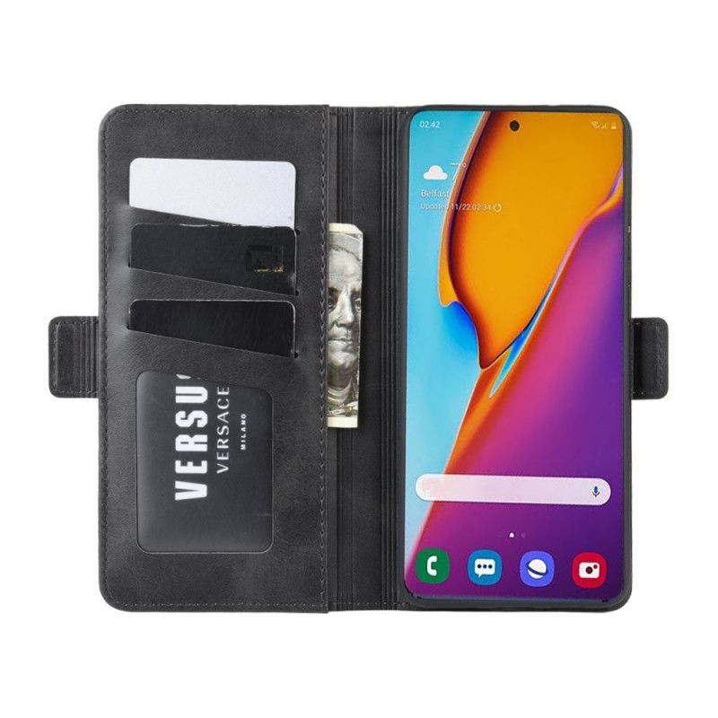 Etui Folio Samsung Galaxy S20 Plus / S20 Plus 5G Czerwony Czarny Plus Podwójna Klapa Etui Ochronne