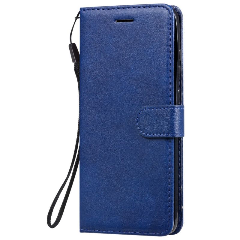 Etui Folio Samsung Galaxy S20 Plus / S20 Plus 5G Granatowy Czarny Efekt Skóry Ze Stringami Etui Ochronne