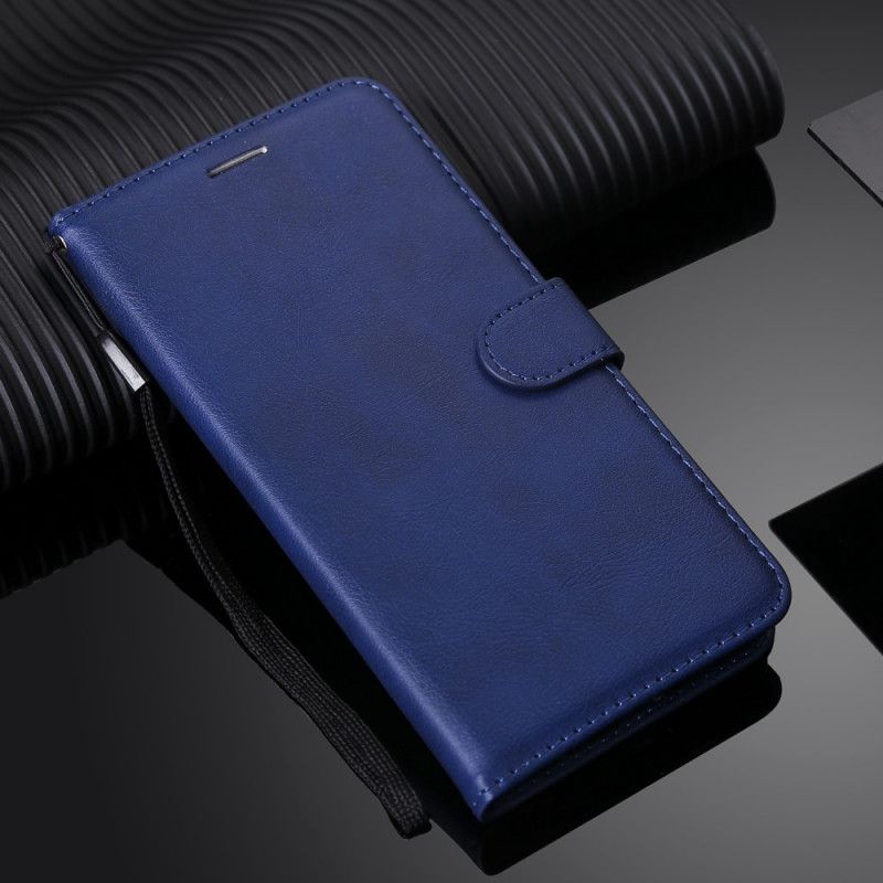 Etui Folio Samsung Galaxy S20 Plus / S20 Plus 5G Granatowy Czarny Efekt Skóry Ze Stringami Etui Ochronne