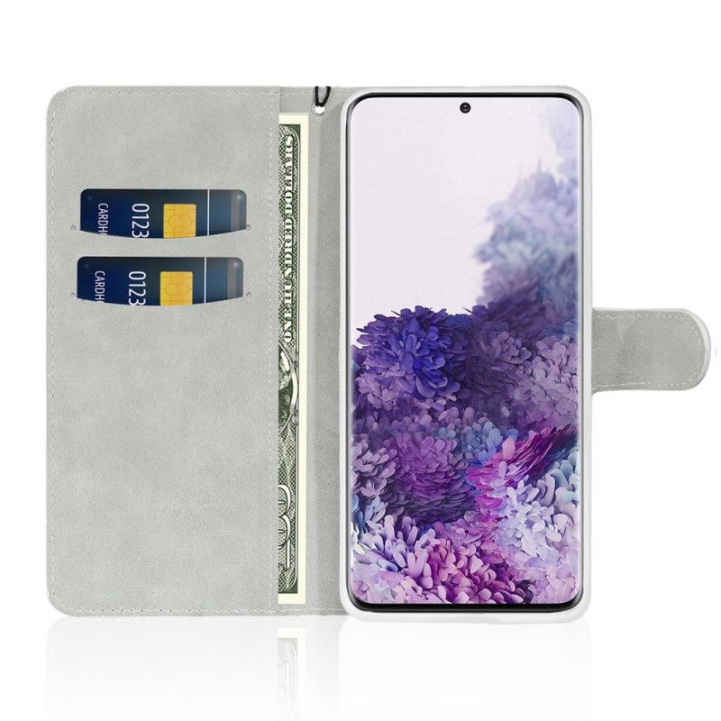 Etui Folio Samsung Galaxy S20 Plus / S20 Plus 5G Granatowy Czarny Projekt Brokatu Etui Ochronne