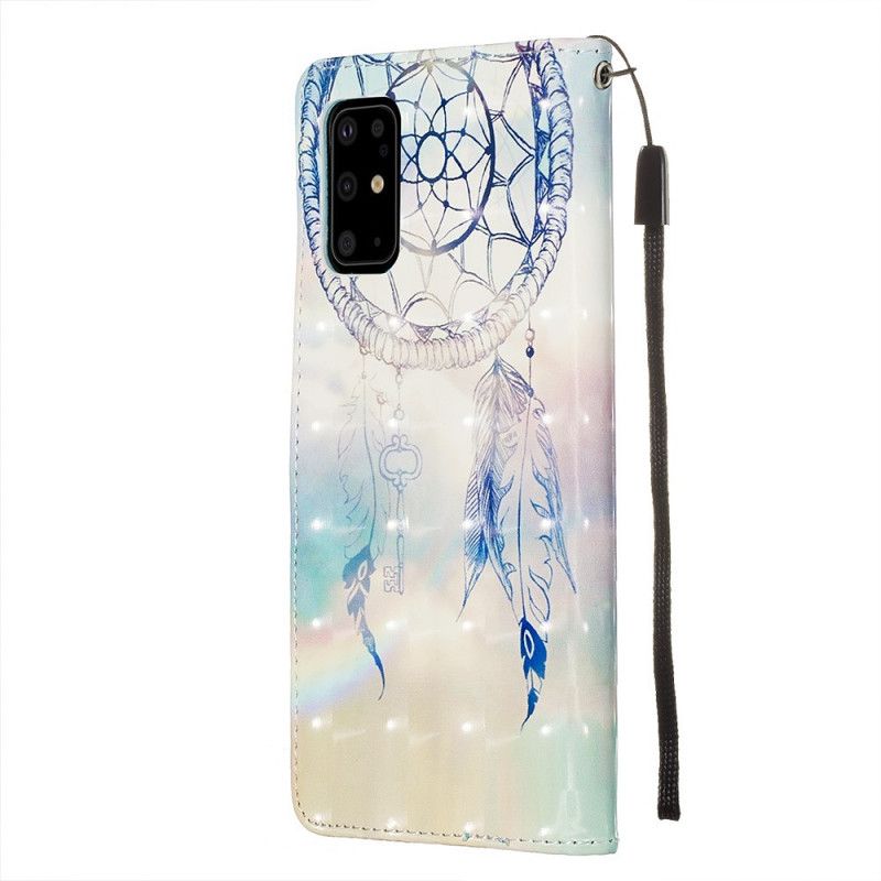 Etui Folio Samsung Galaxy S20 Plus / S20 Plus 5G Jasnoniebieski Czerwony Akwarela Łapacz Snów