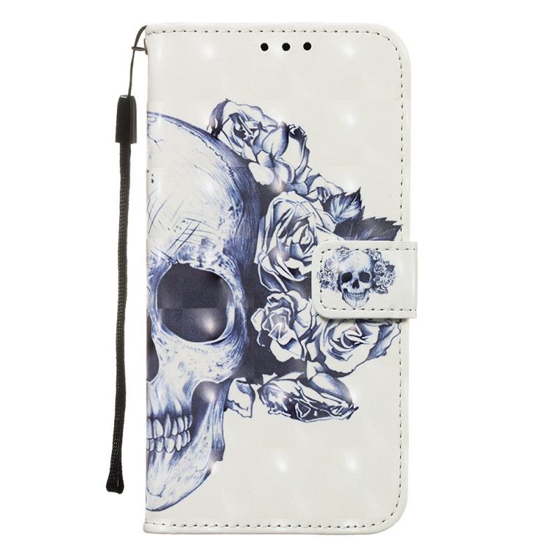 Etui Folio Samsung Galaxy S20 Plus / S20 Plus 5G Kwiecista Czaszka Etui Ochronne